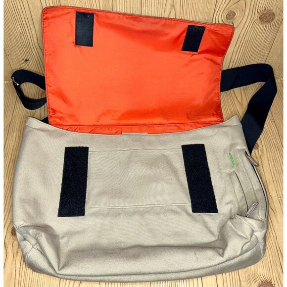 Jack Spade Greene St. Messenger Bag Mens Khaki Tan Adjustable Strap Travel - Picture 2 of 10